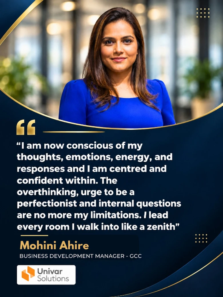 Zenith alumni story from Mohini Ahire, Business Development Manager, GCC, Univar Solutions